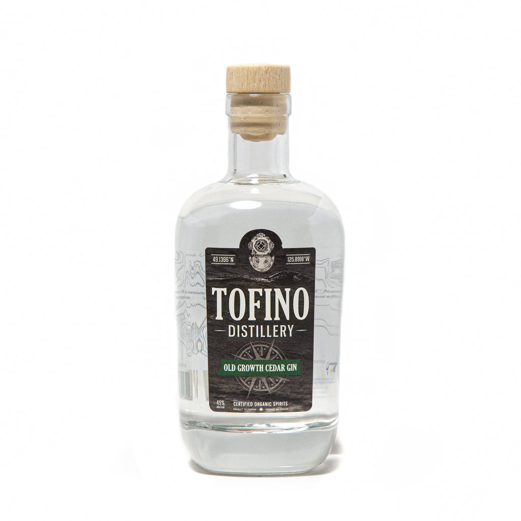 Tofino Distillery's organic Old Growth Cedar Gin made locally in Tofino, BC. Enjoyed responsibly by cocktail lovers in Vancouver, Victoria, All over British Columbia and Canada..