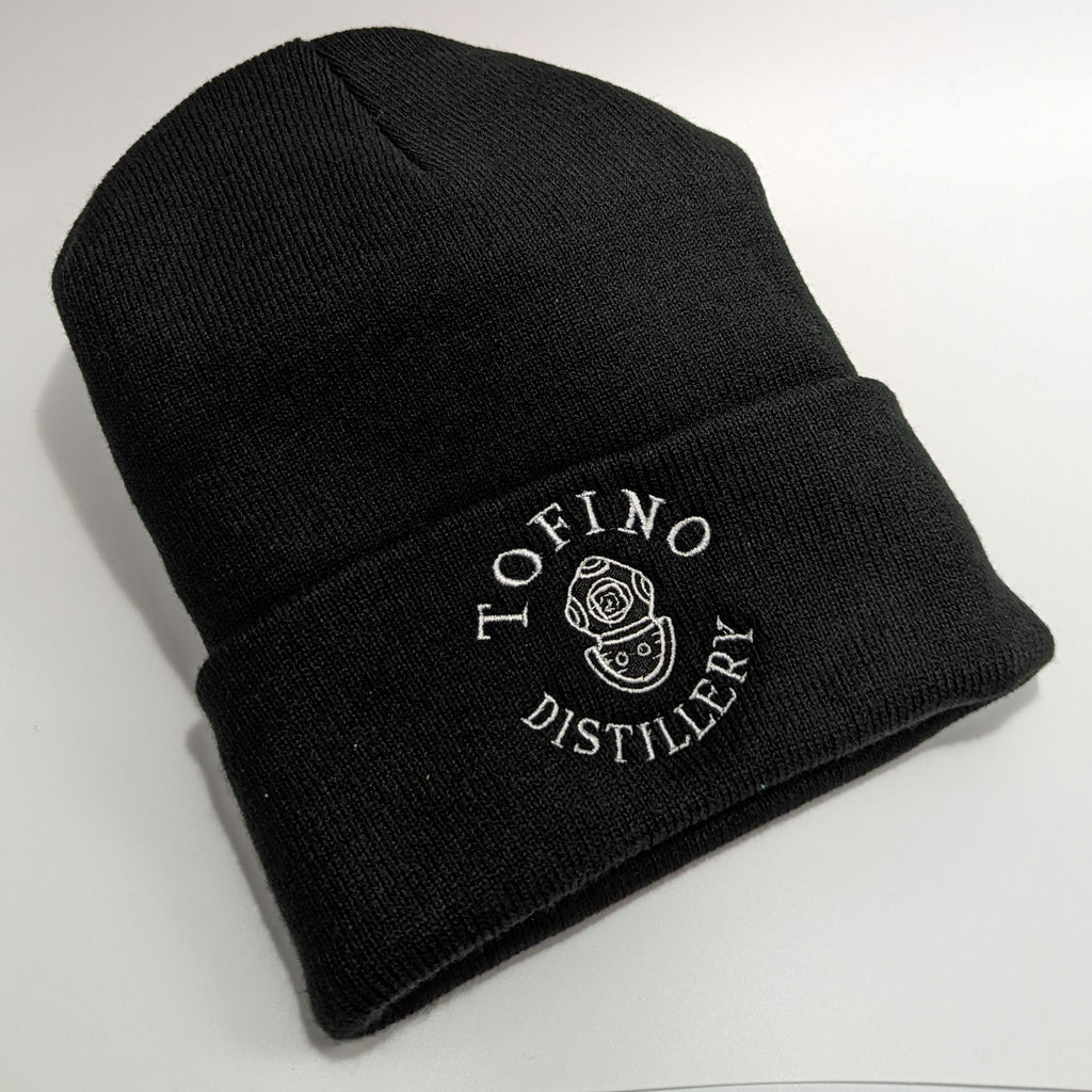 Black Toque Beanie Tofino Distillery Diving Bell Logo Embroidery